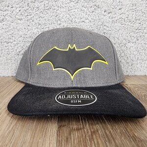 Batman Logo Snapback Hat Bioworld‎ Adjustable OSFM Gray & Black